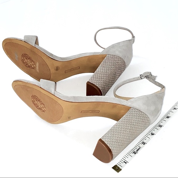 Vince Camuto Malissa grey suede ankle strap heels - Picture 3 of 3